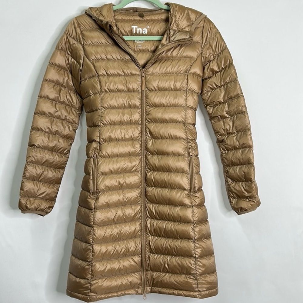 Aritzia TNA Botanie Long Puffer Super Light Packable Goose Down Coat XS